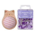 Cute Cat Pin Cushion Kit with 80 Craft Positioning Pins Sewing Pin Cushion Kit Nixie Pink Purple