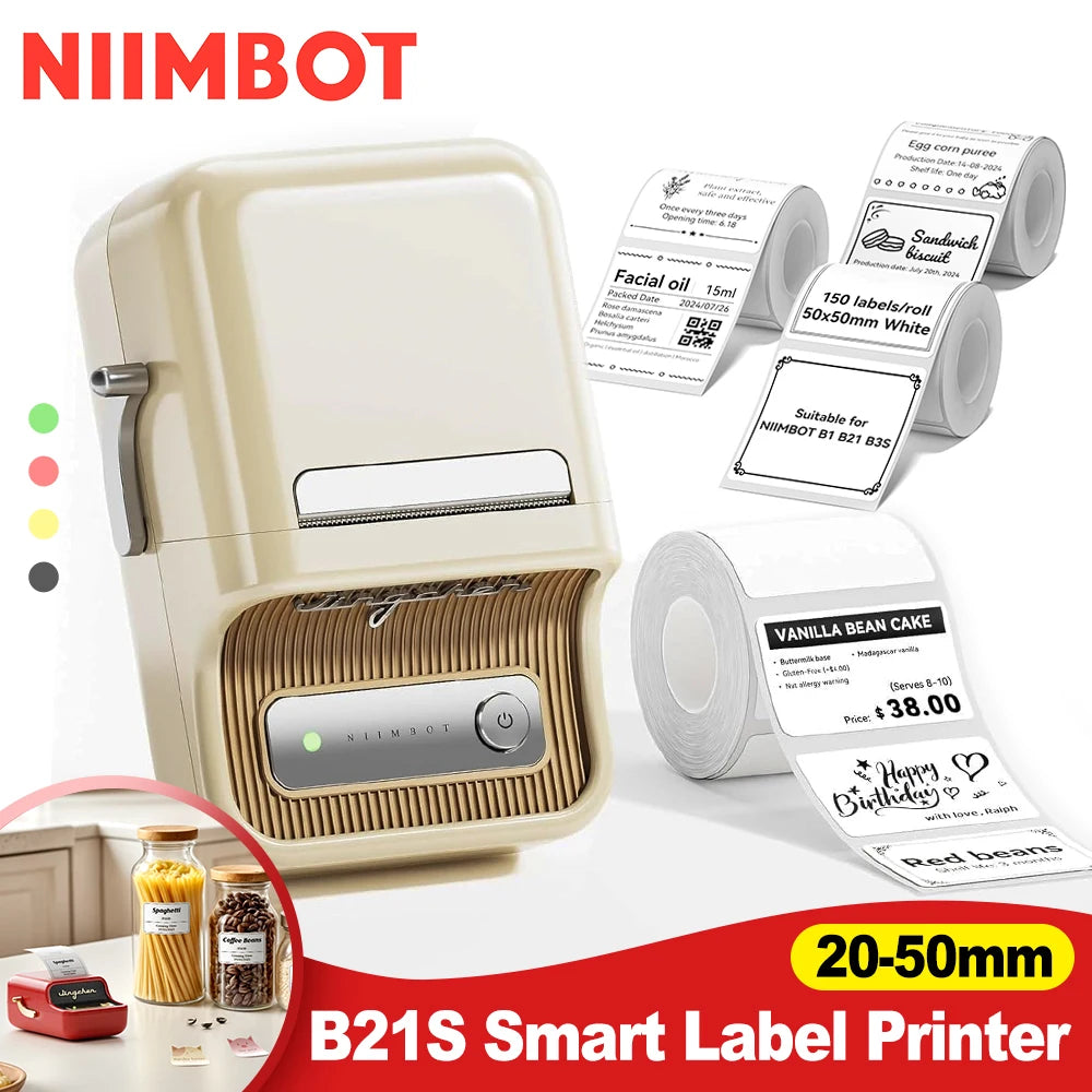Niimbot B21 Bluetooth Thermal Label Printer – Portable Label Maker
