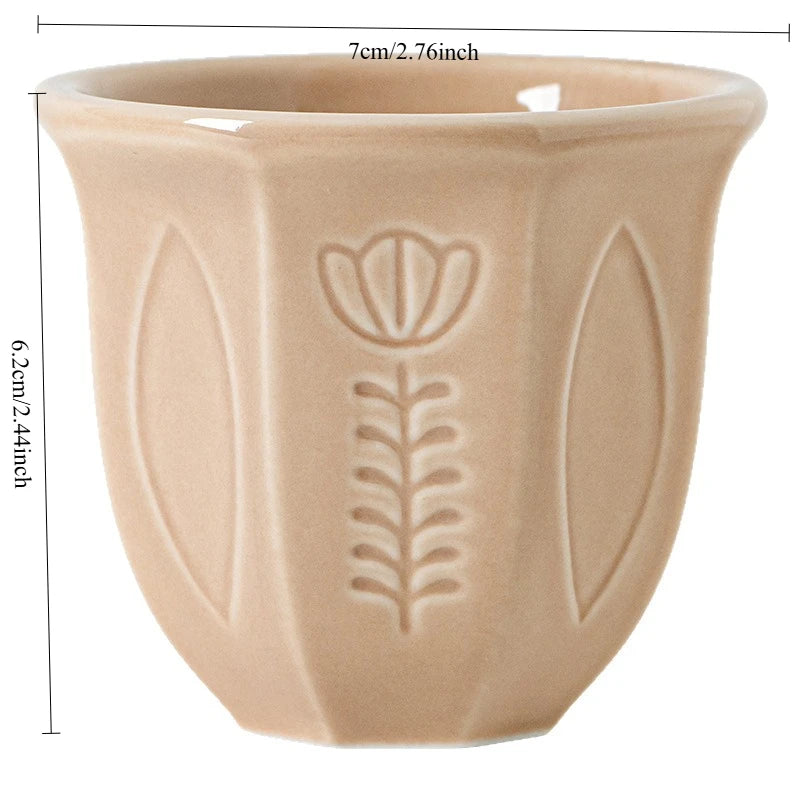 Arabic Tulip Ceramic Espresso Cup Set 100ml – 6 Pieces Ceramic Espresso Cup Set Nixie