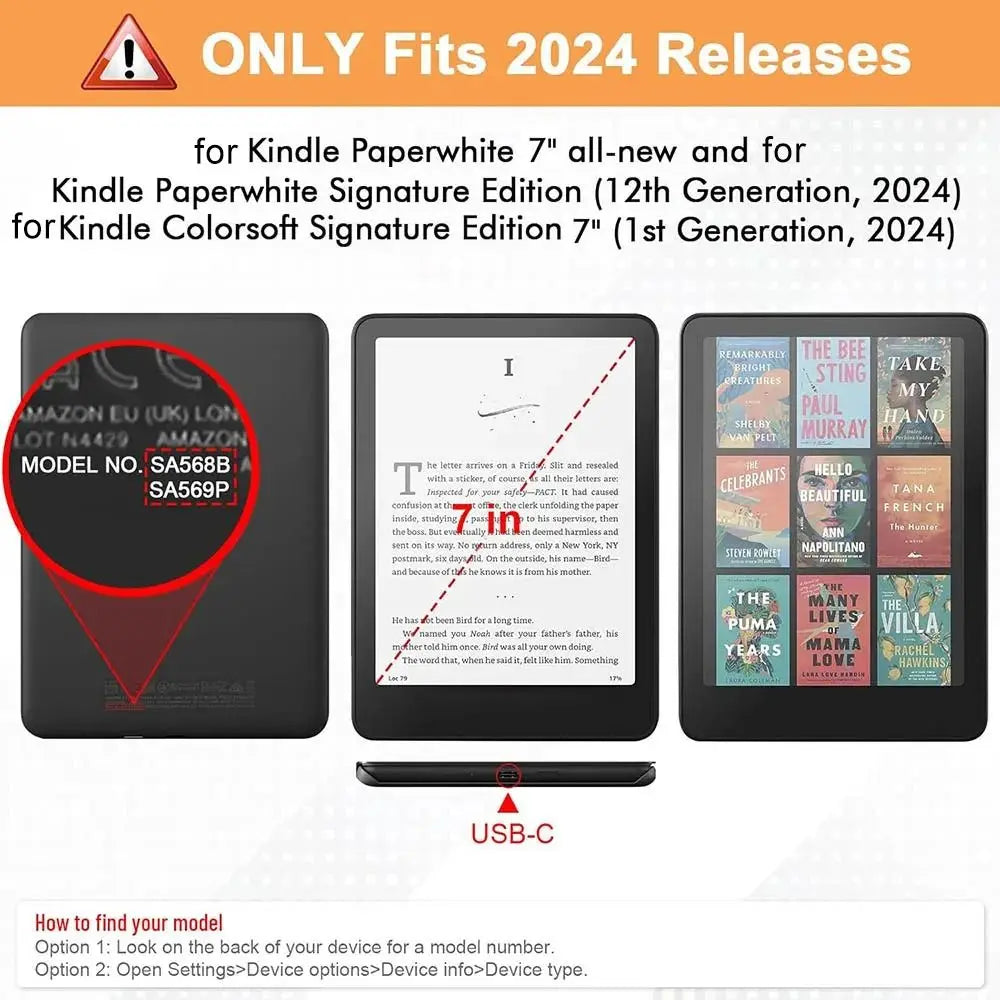 Kindle Paperwhite 12th Gen Case – Hand Strap & Acrylic Back E-Reader Protective Case Nixie