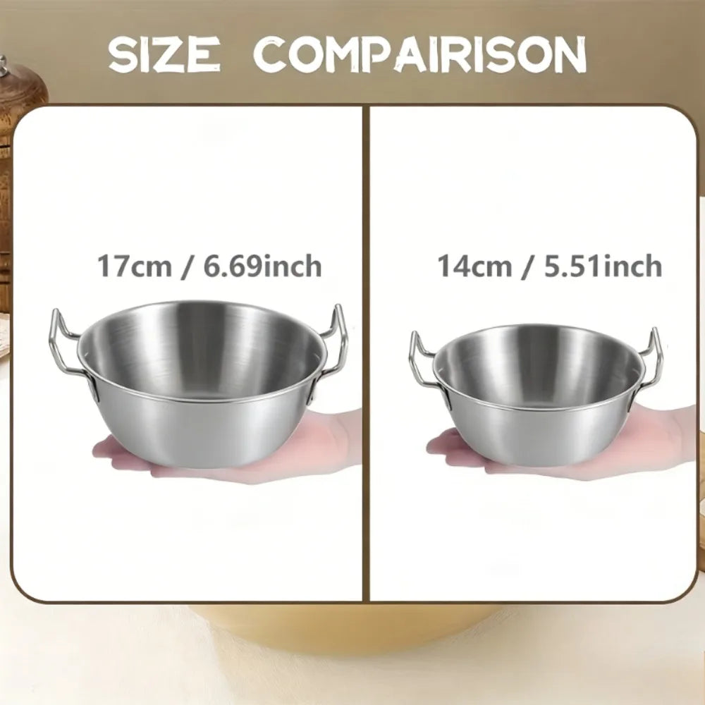 Stainless Steel Noodle Bowl with Handle – Ramen & Soup Bowl Stainless Steel Bowl Nixie