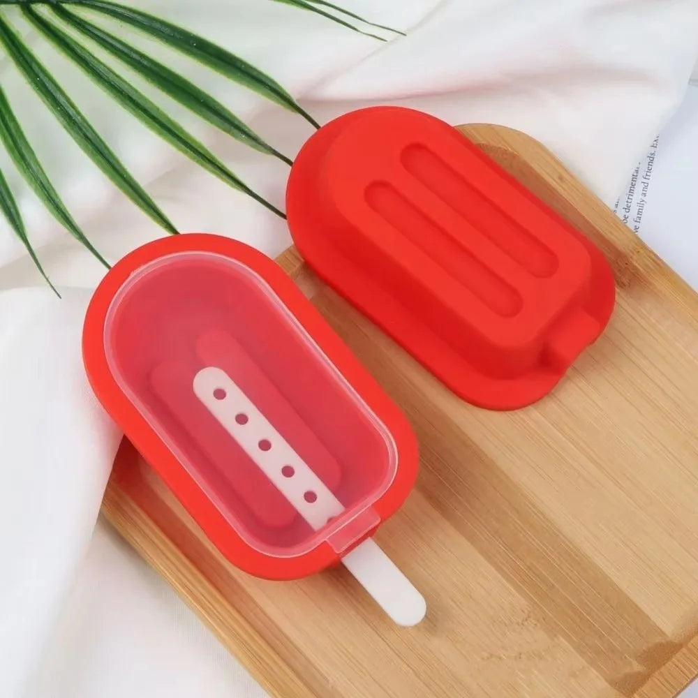 Silicone Popsicle Mould – Reusable Ice Lolly Maker with Lid & Sticks Popsicle Mould Nixie