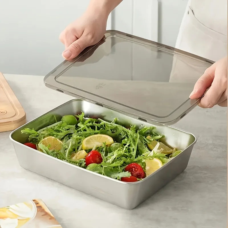 Stainless Steel Food Containers with Lids – Stackable Meal Prep Set