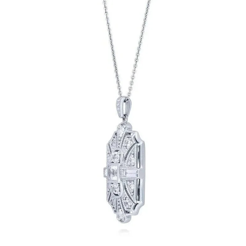 White Stone Geometric Necklace & Earrings Set for Women Jewelry Set Nixie