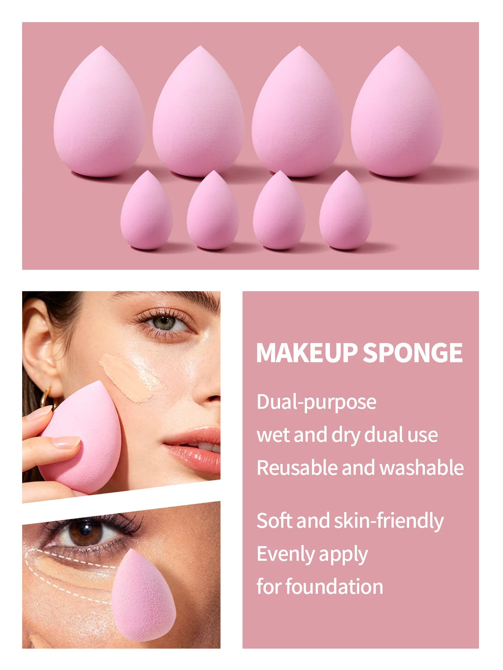 20Pcs Makeup Sponge Set – Puff, Hairband & Wristband Kit Makeup Sponge Set Nixie