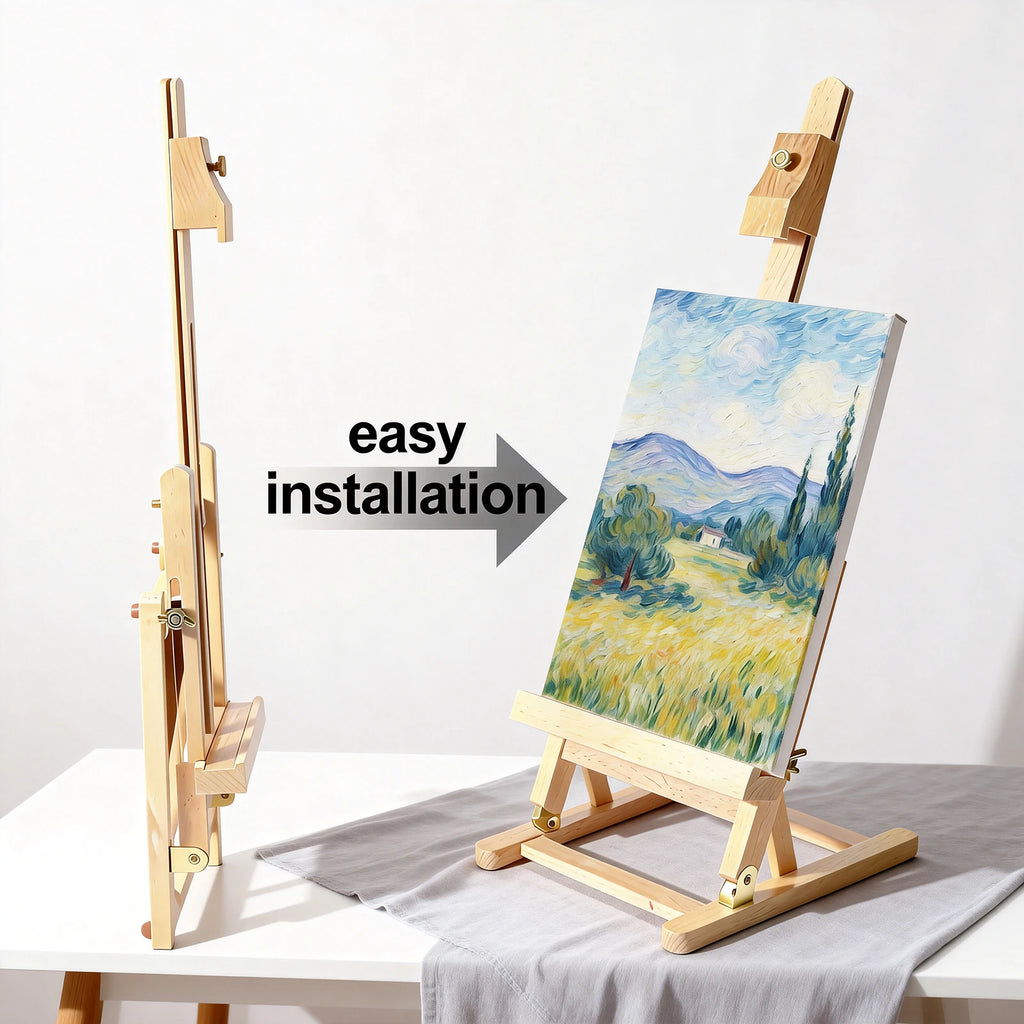 Foldable Wooden Desktop Art Easel – Adjustable Tabletop Stand