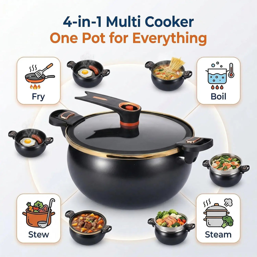 FEB.WIND 8L Cast Iron Ceramic Soup Pot – Gas & Induction Ceramic Soup Pot Nixie