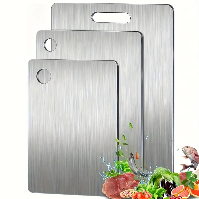 Stainless Steel Cutting Boards Set of 3 – BPA-Free, Dishwasher Safe