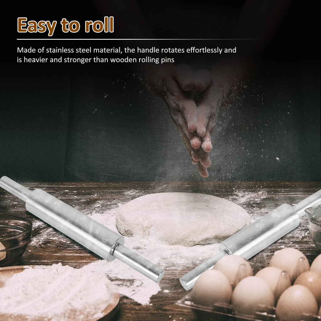 3-Piece Stainless Steel Rolling Pin Set – Nonstick & Ergonomic Baking Rolling Pin Nixie