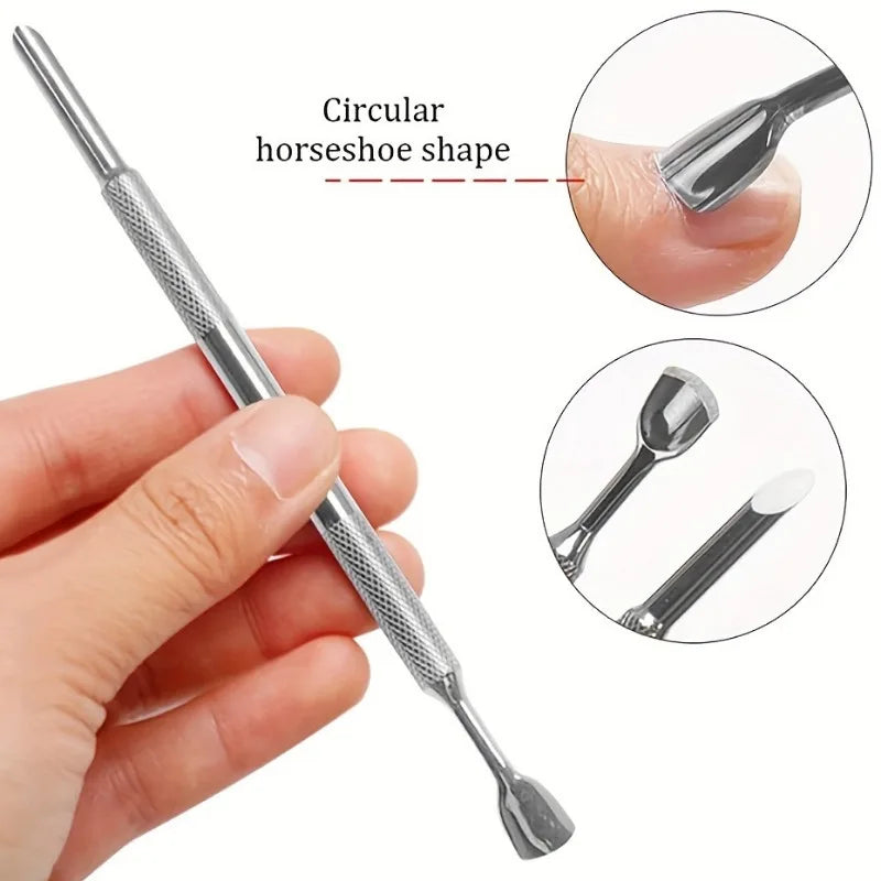 Cuticle Pusher & Pink Sandpaper Nail Set – Manicure Tool Nail Manicure Set Nixie