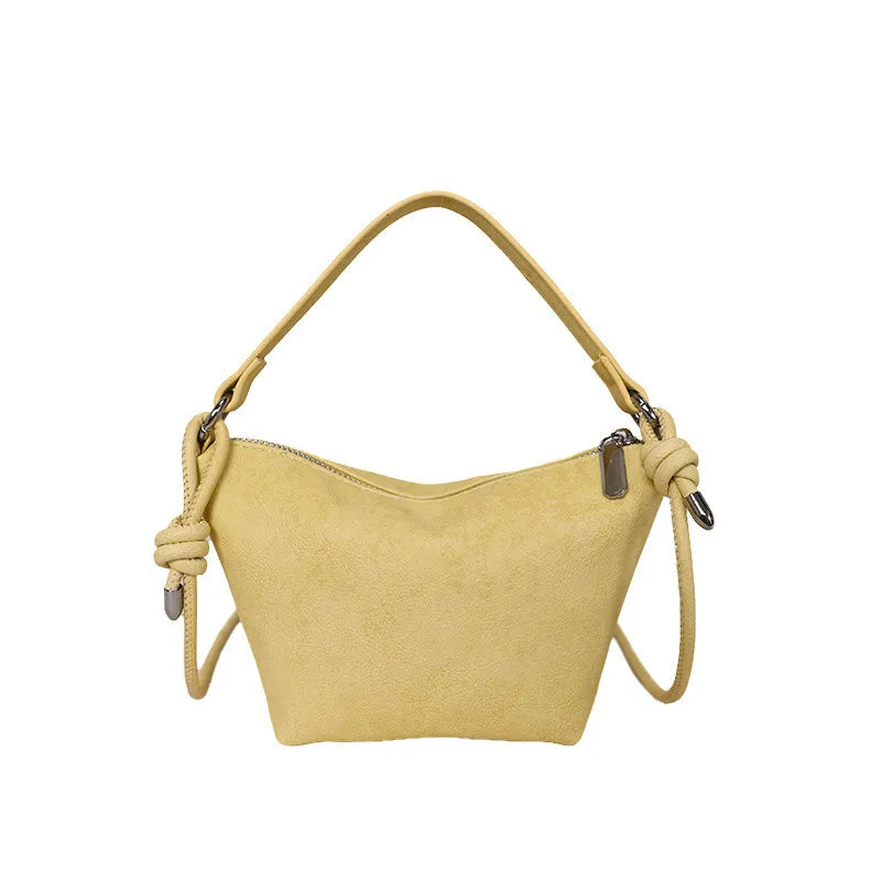 Nixie Vintage Suede Dumpling Crossbody Bag | Korean Style Crossbody Handbag Nixie