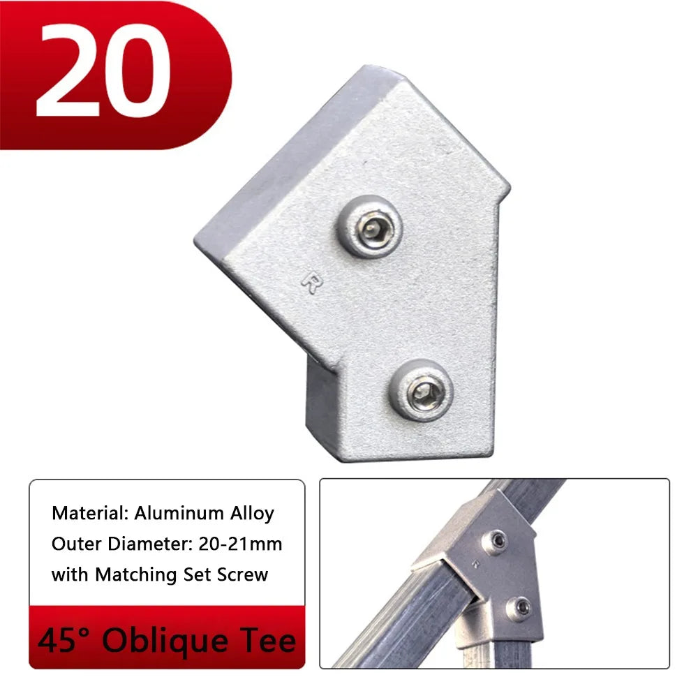 Aluminum Alloy Three-Way Square Tube Connector Pipe Clamp Pipe Fitting Connector Nixie 22