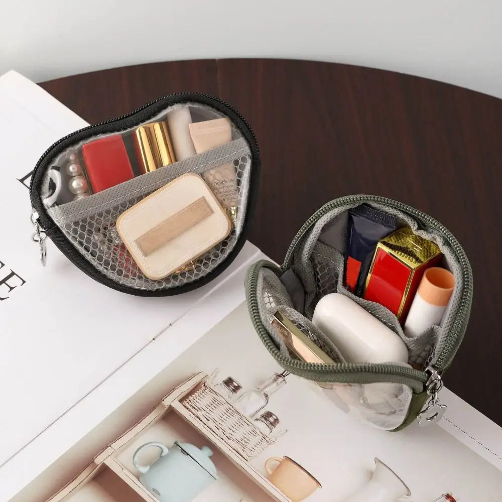 Transparent PVC Heart Cosmetic Bag – Travel Makeup Pouch