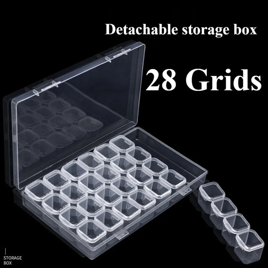 28-Compartment Nail Art Organizer – Rhinestone Storage Case Nail Art Organizer Nixie