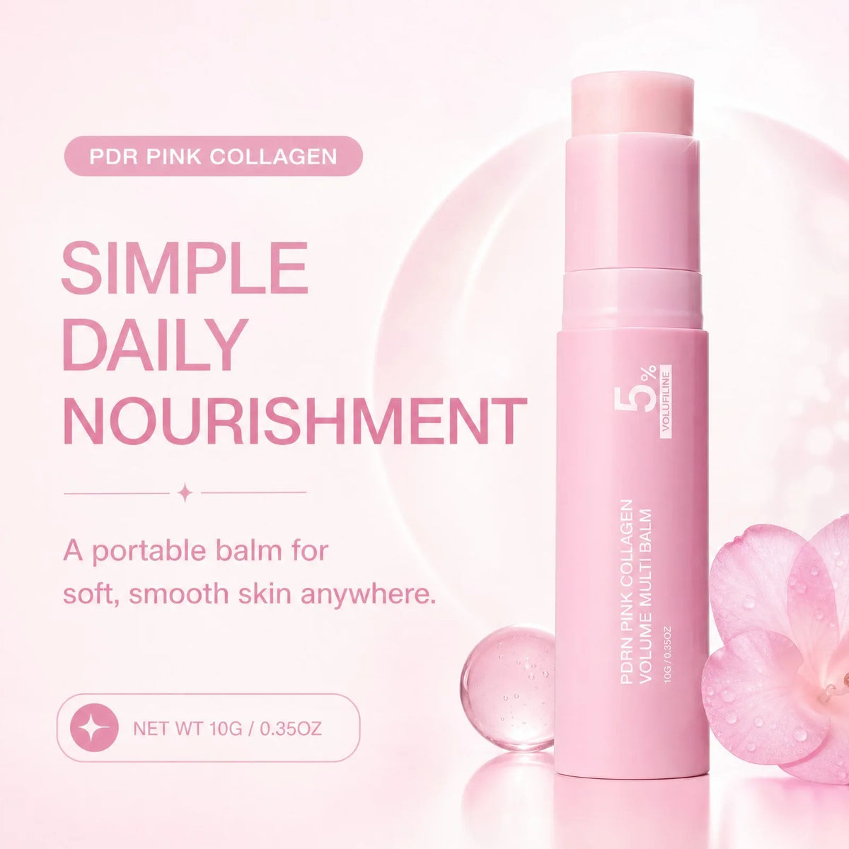 PDRN Pink Collagen Multi Balm Stick – Face, Neck & Eye Moisturizing Balm Stick Nixie