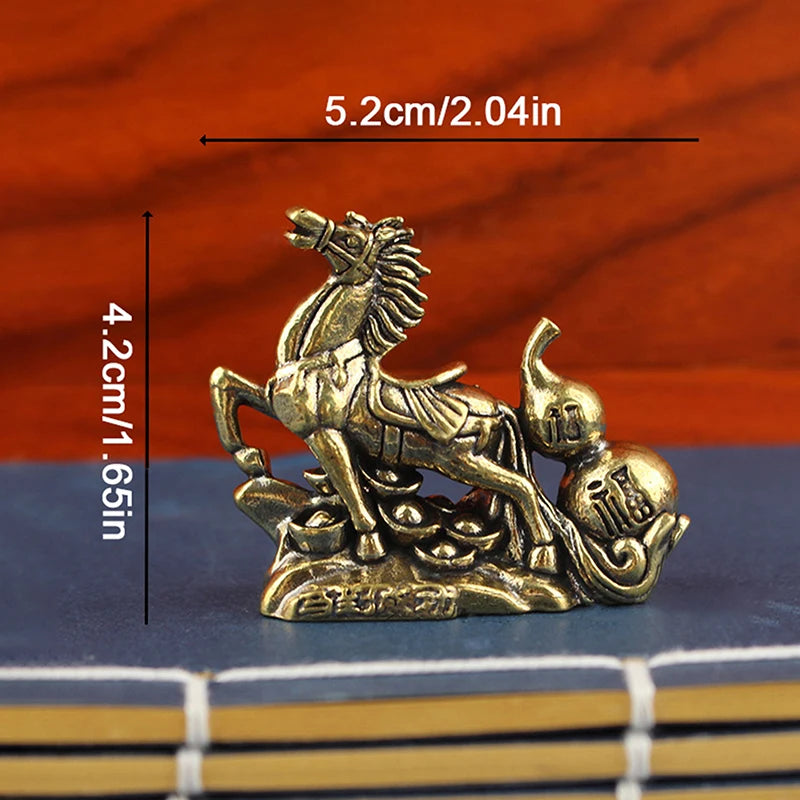 Bronze Zodiac Horse Copper Statue Desktop Ornament Décor Desktop Statue Ornament Nixie