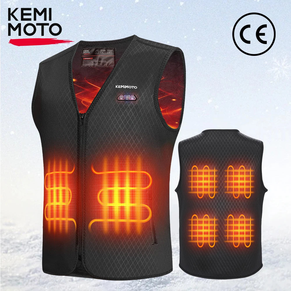 KEMITOUR Electric Heated Vest Men Women – 6-Zone Warmth Electric Heated Vest Nixie