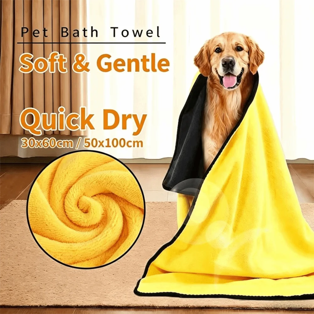 Coral Fleece Dog Drying Towel – Soft Quick-Dry Pet Bath Towel Pet Drying Towel Nixie