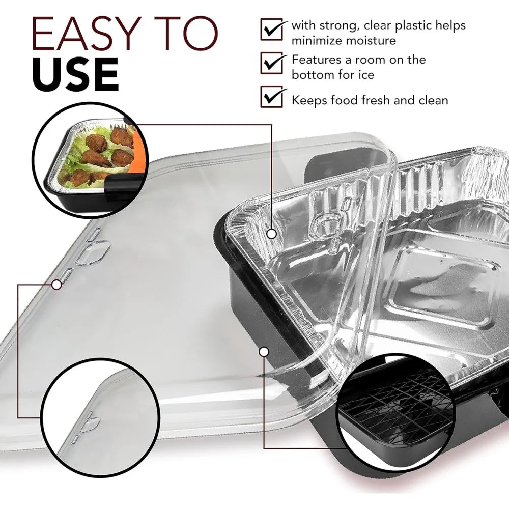 Aluminum Foil Carrier Pans with Lid | Food Storage Containers Foil Food Container Nixie