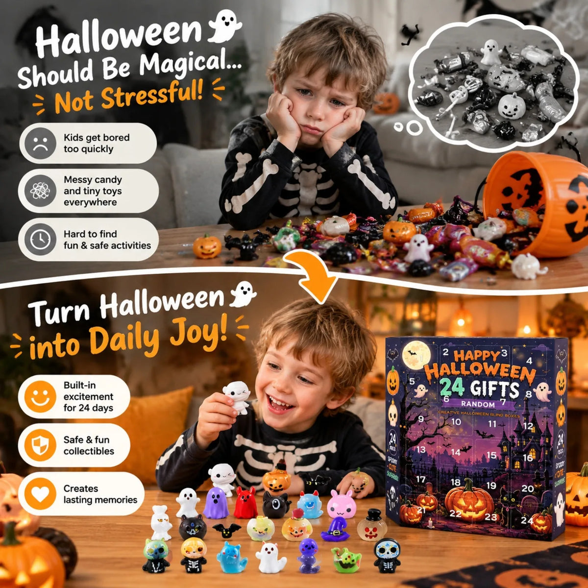 Halloween 24-Day Advent Calendar Blind Box – 24 Mini Figures Halloween Advent Calendar Nixie