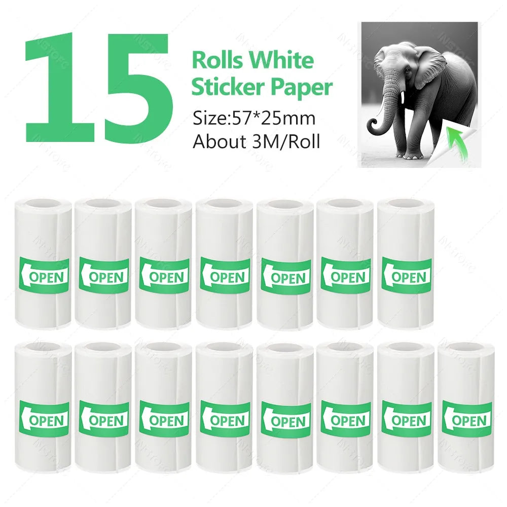 PeriPage Thermal Adhesive Sticker Paper Rolls for Mini Printer