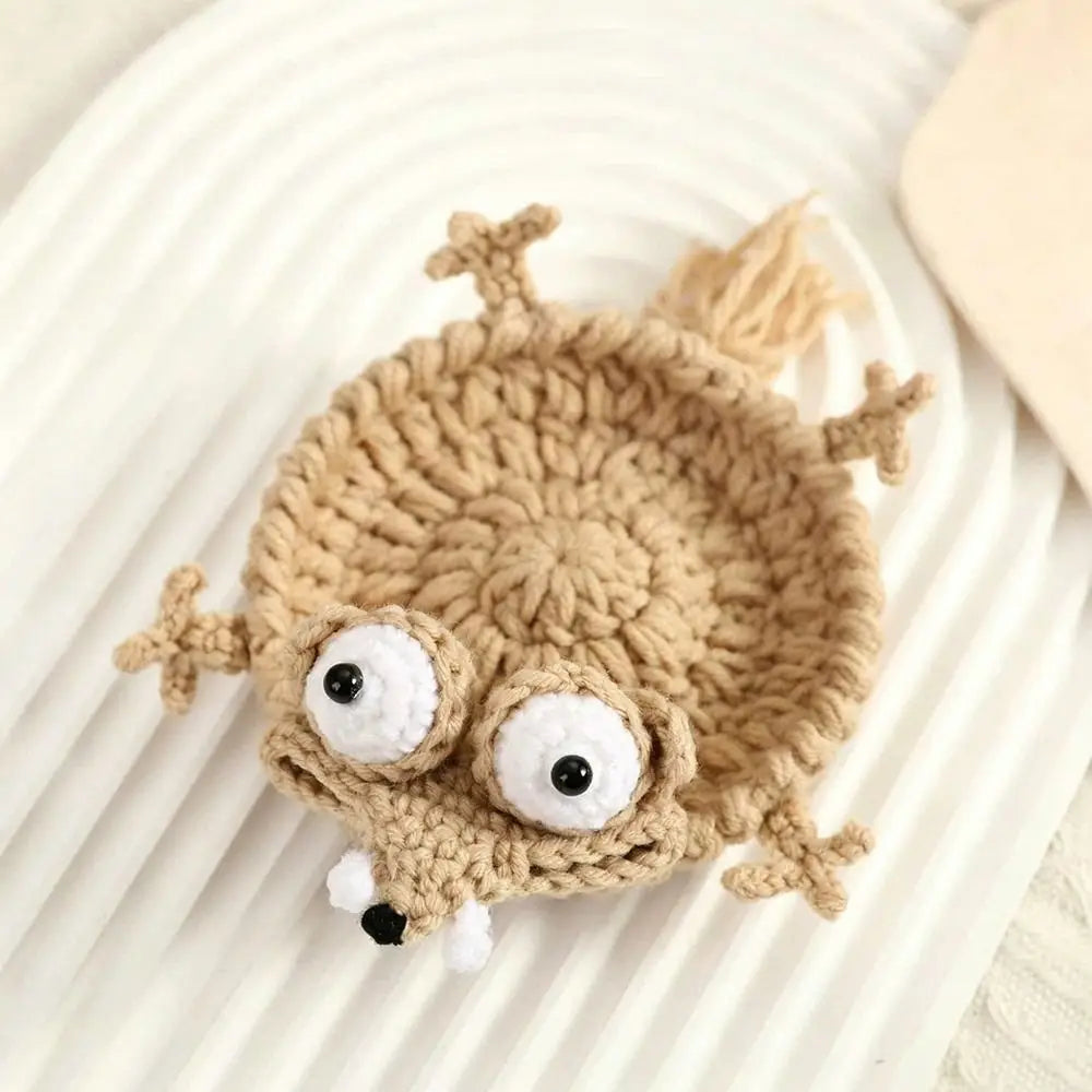 Handmade Crochet Animal Coasters – Cute Knitted Cup Mats Crochet Animal Coaster Nixie