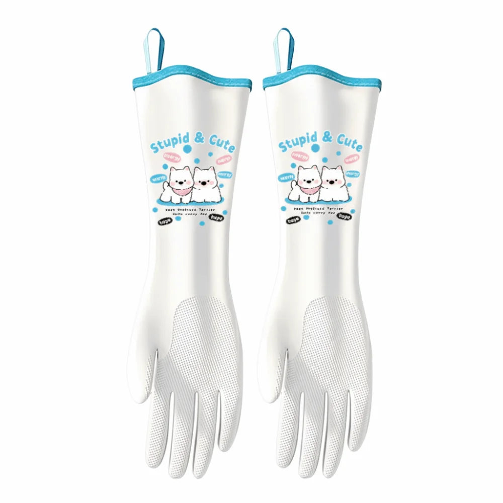 Thickened Latex Kitchen Cleaning Gloves – Waterproof Dishwashing