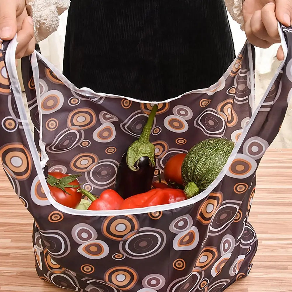 Large Foldable Reusable Shopping Bag – Washable Polyester Tote