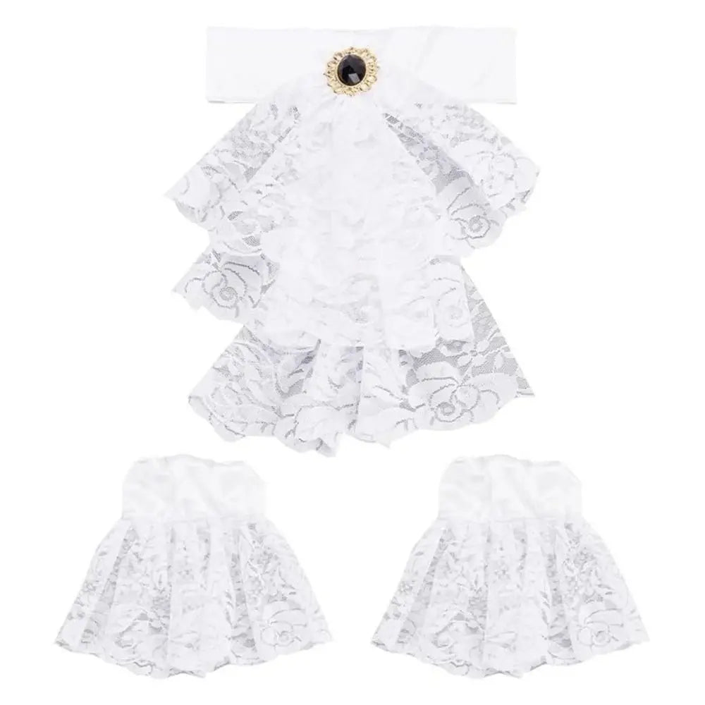 Victorian Lace Jabot Collar & Cuffs Set | Steampunk Cosplay Costume Collar Set Nixie