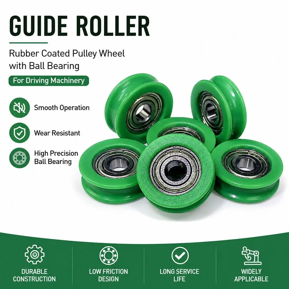 10Pcs 5mm U-Groove Guide Pulley Nylon POM Stainless Steel Wheels Guide Pulley Wheels Nixie
