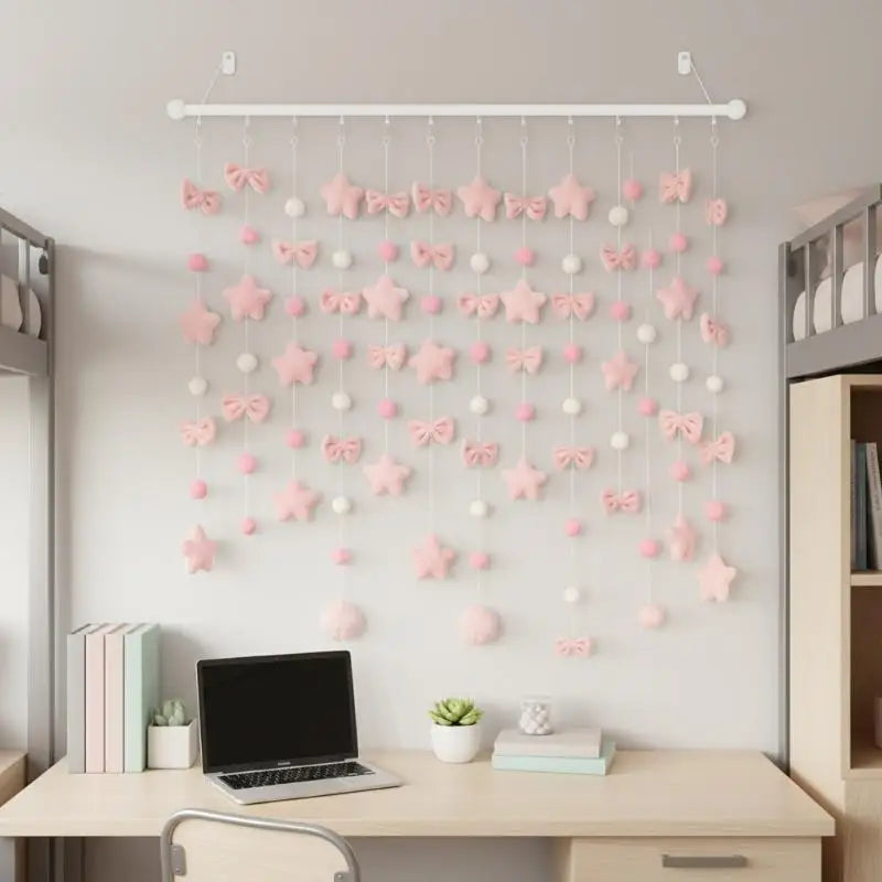 Pink Plush Heart Hanging Decor 26Pcs | Party & Wall Ornaments Hanging Party Decor Nixie