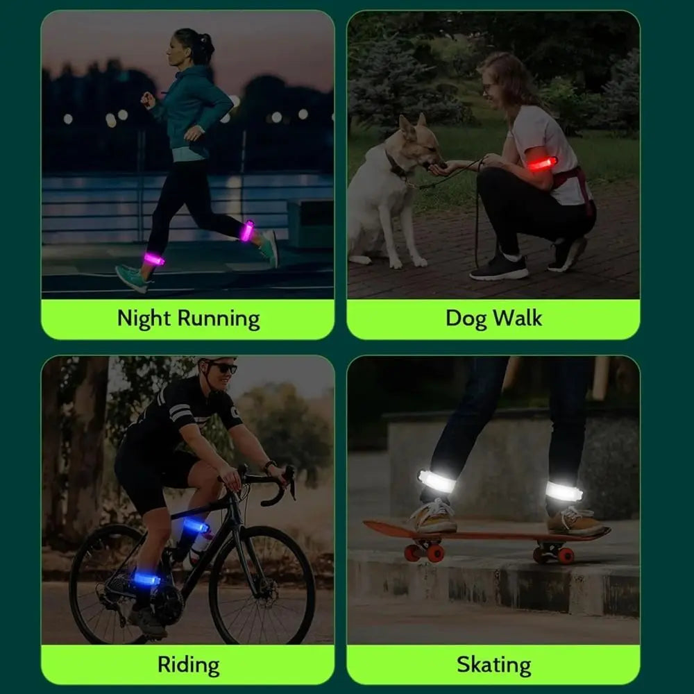 LED Night Running Armband – 5 Colors High Visibility Safety Light Running Safety Armband Nixie