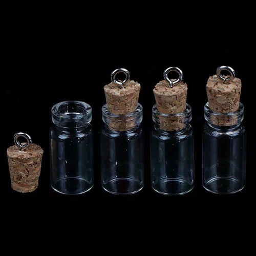 10 Mini Cork Glass Bottles – Small Vials & Wish Jars for Crafts Mini Glass Vials Nixie