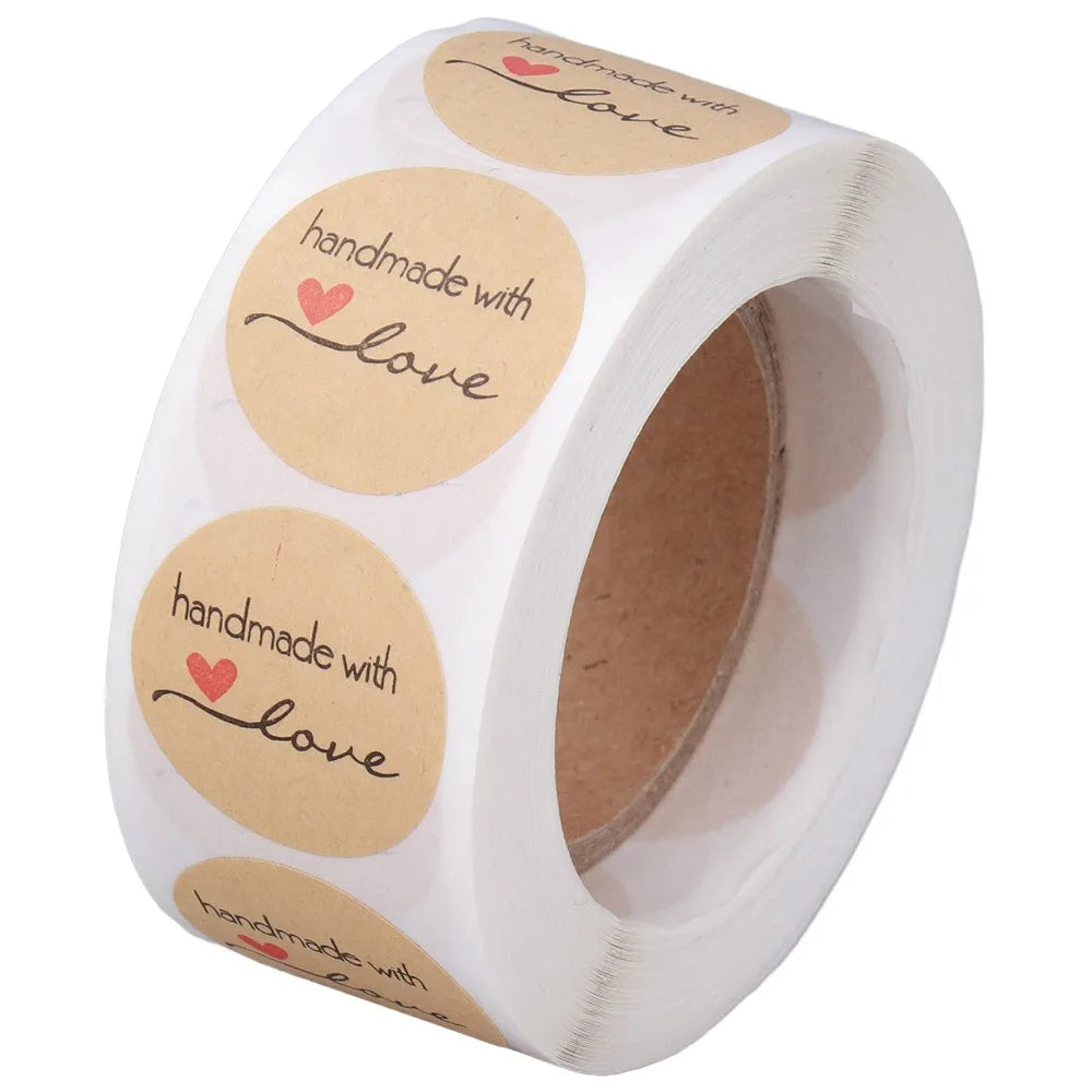 Kraft Paper Round Label Stickers 500 Pcs – Handmade Tags Kraft Label Stickers Nixie