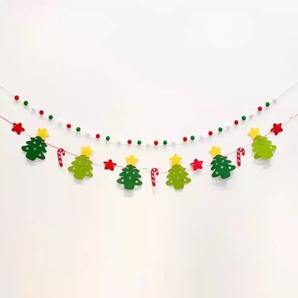 DIY Felt Christmas Banner Set with Lights & Pom-Poms Christmas Banner Set Nixie