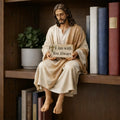 Hand Painted Jesus Figurine Sitting Pose Resin Statue – 4.7"