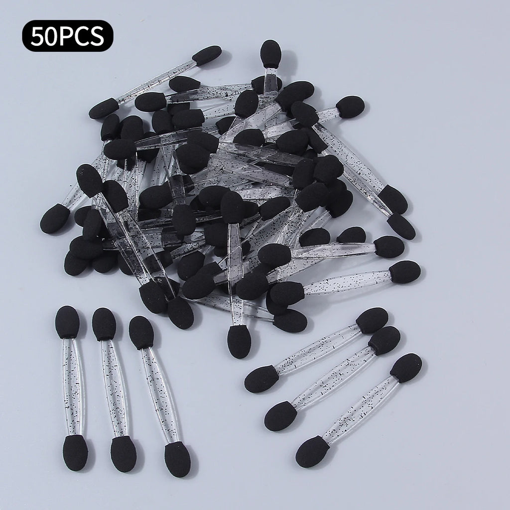 50Pcs Disposable Double-End Sponge Eyeshadow Applicators Eyeshadow Applicator Nixie black
