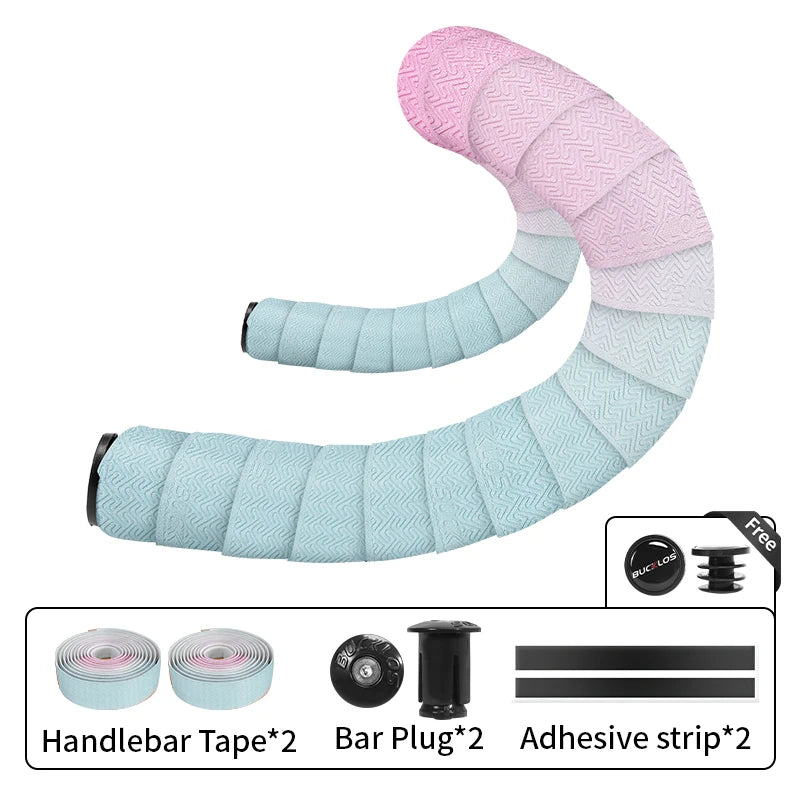 BUCKLOS Bike Handlebar Tape – Non-Slip Road & Gravel Bar Wrap Bicycle Handlebar Tape Nixie PINK-BIANQI