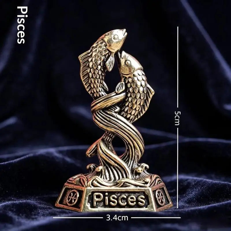 Vintage Metal Zodiac Figurine Sculpture | Home Decor & Gift
