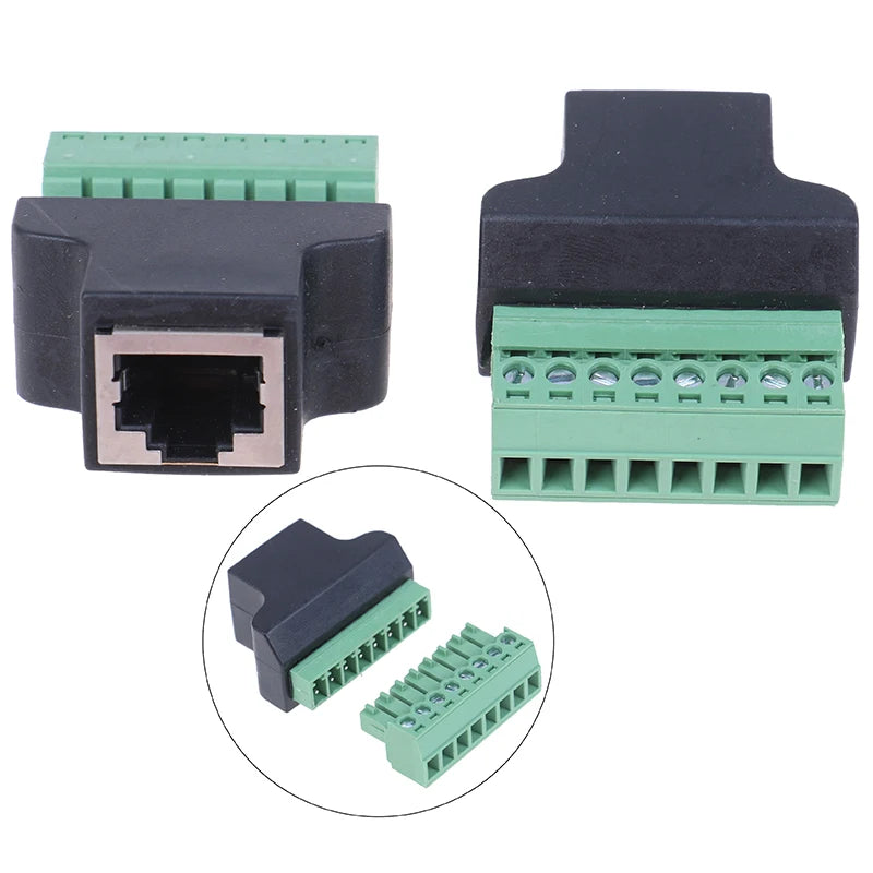 RJ45 Female to Screw Terminal Adapter for CCTV DVR Network Cable Adapter Nixie