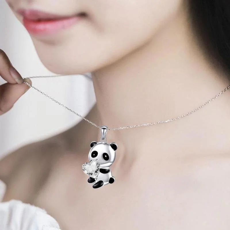 Panda Bear Zircon Pendant Necklace for Women – 9 Colors