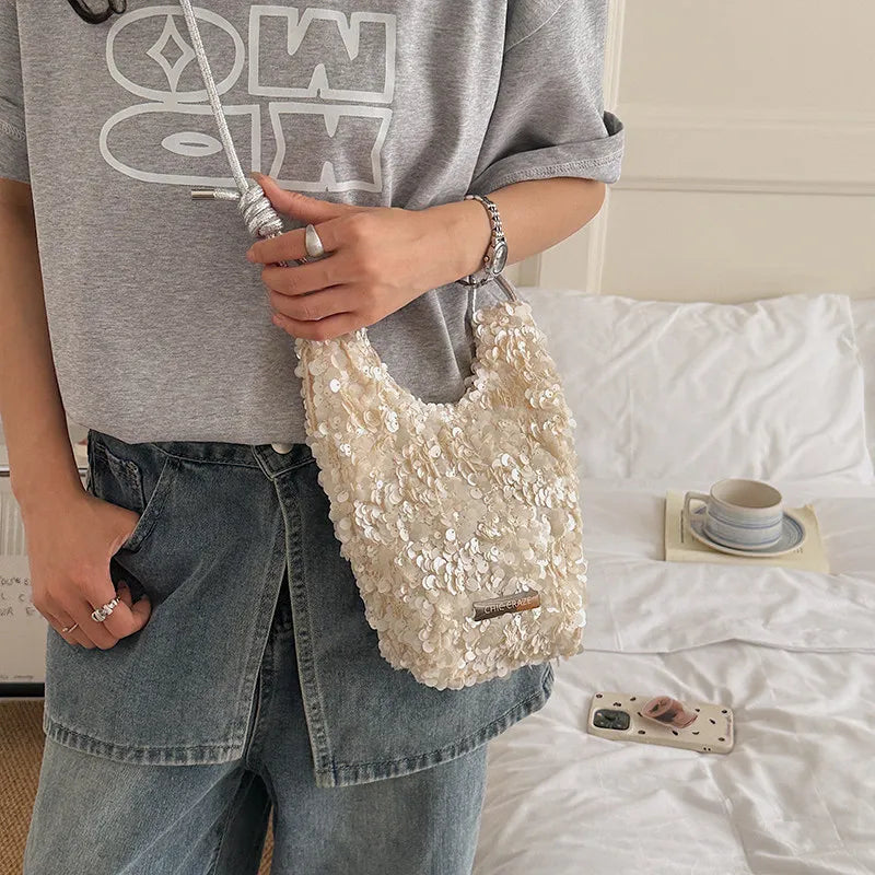 Korean Sequin Bucket Bag – Mini Crossbody Shoulder Bag Crossbody Shoulder Bag Nixie