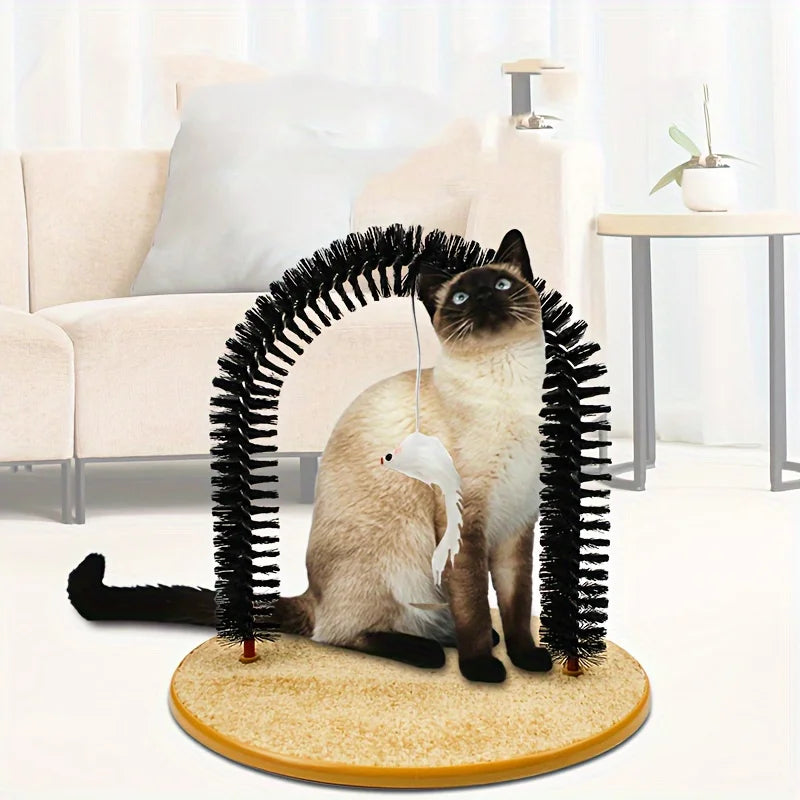 Cat Arch Self-Grooming Brush & Scratching Pad – Interactive Toy Cat Grooming Toy Nixie Cat toys