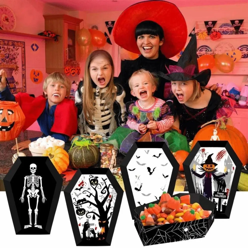 Halloween Paper Cookie Gift Boxes & Food Trays – 12 Pcs Holiday Gift Box Nixie