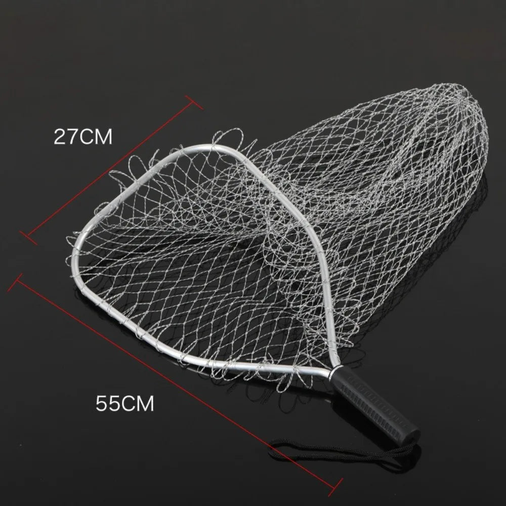 Anti-Hook Fishing Landing Net | 30cm Alloy Frame, Deep Mesh