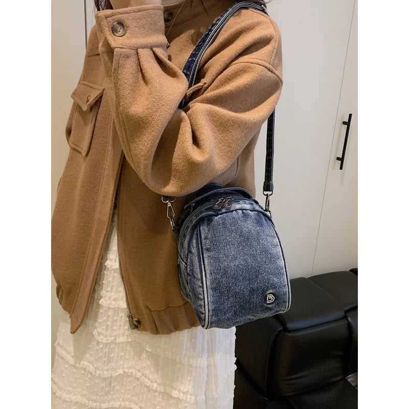 Mini Denim Crossbody Bag Women | Japanese Korean Style Shoulder Bag Denim Crossbody Bag Nixie