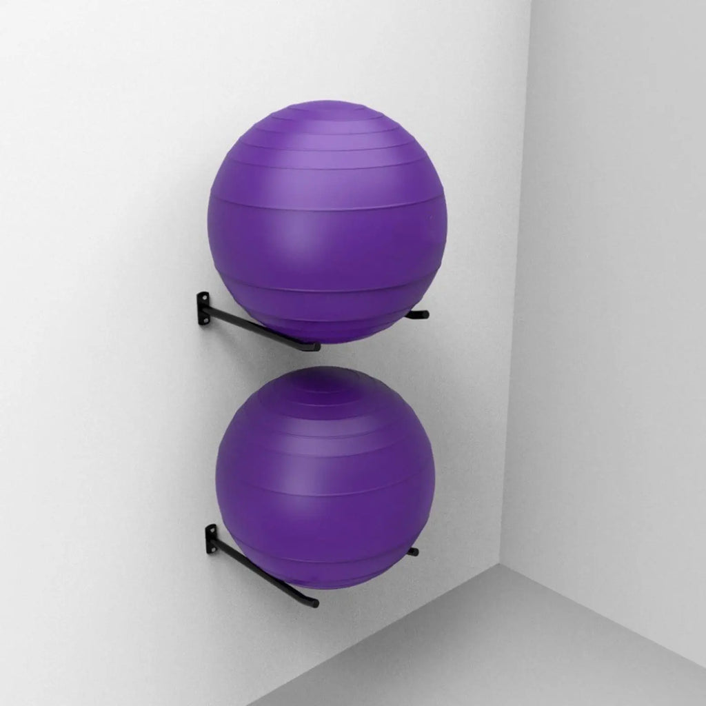 2Pcs Metal Exercise Ball Wall Mount Rack – Gym & Home Storage