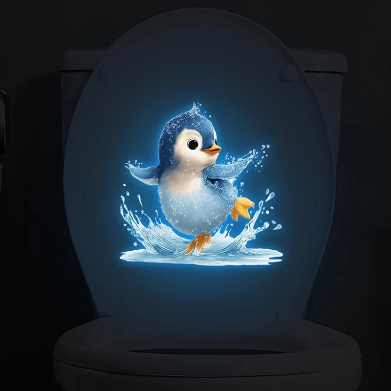 Glow-in-the-Dark Penguin Bathroom Sticker – Removable Decal Bathroom Wall Sticker Nixie Default Title