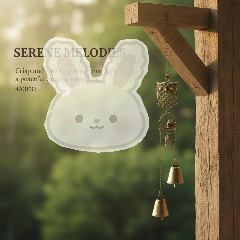 Owl Wind Chime Metal Double Bell Hanging Decor – Garden & Patio Wind Chime Nixie Default Title