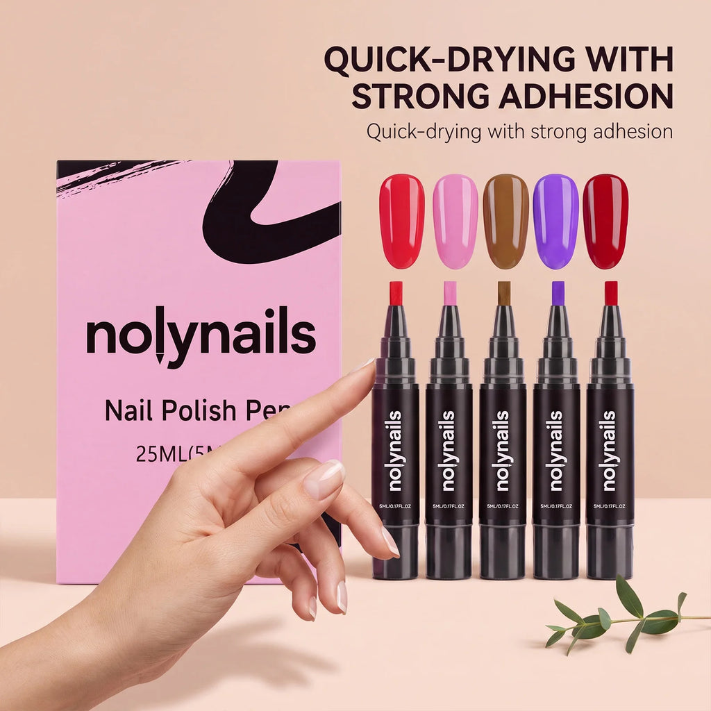 5-Color Gel Nail Polish Pen Set – Quick Dry, No UV Needed Gel Nail Polish Pen Nixie
